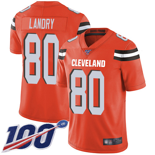 Cleveland Browns Jarvis Landry Men Orange Limited Jersey #80 NFL Football Alternate 100th Season Vapor Untouchable